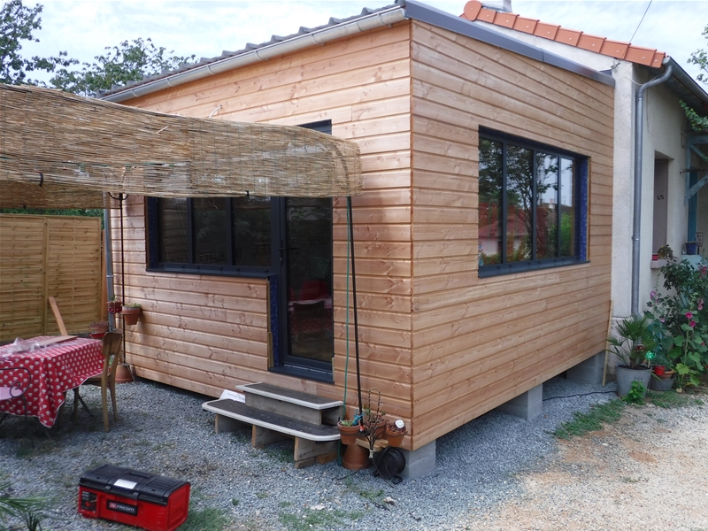 Extension ossature bois sur pilotis à Poitiers (86)